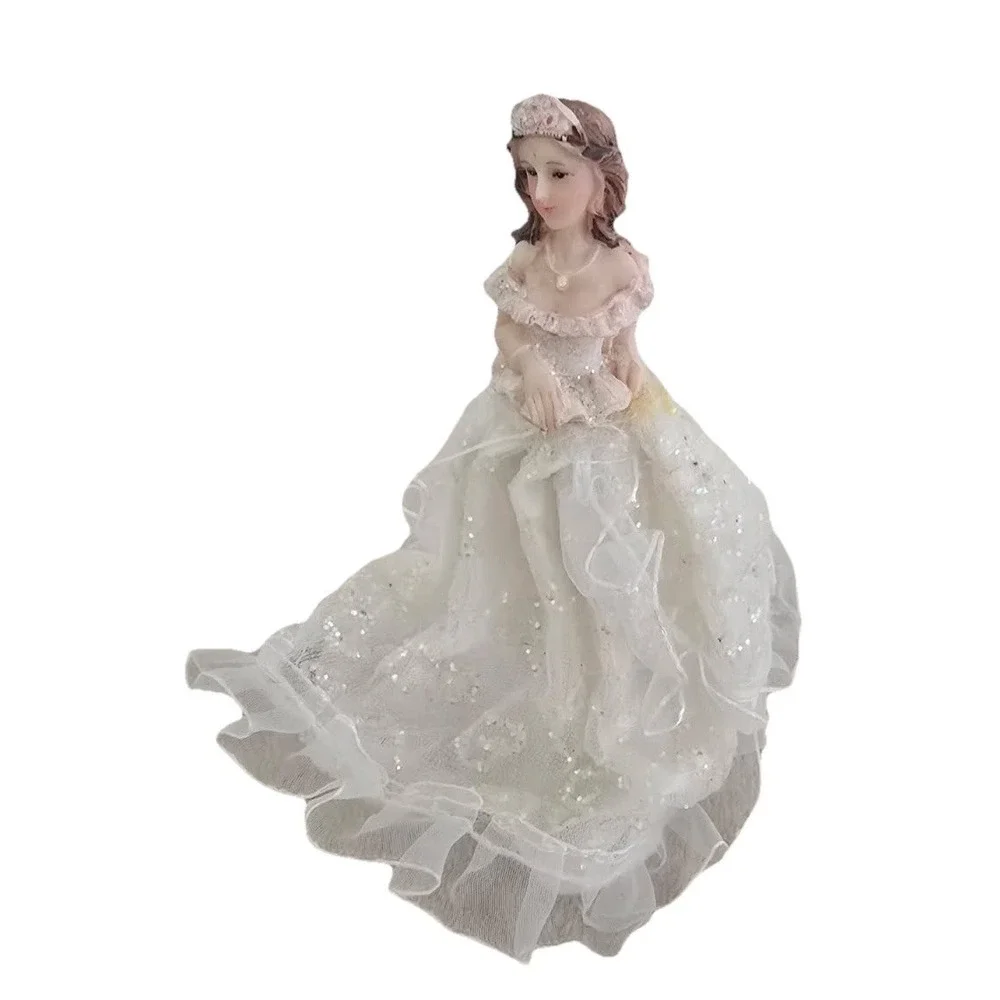 Vintage Quinceanera Cake Topper Figure White Dress Resin 5